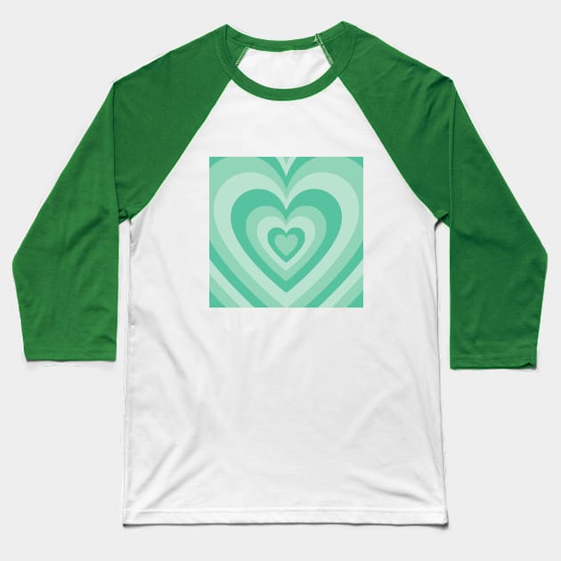 mint retro heart Baseball T-Shirt by queenofhearts